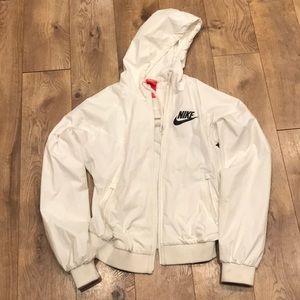 White Nike zip up